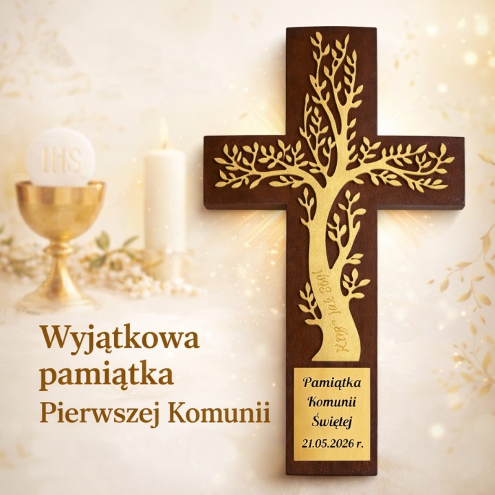 Ozdobna ramka i krzyż – wyjątkowy prezent na Pierwszą Komunię Świętą